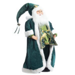Decoratiune Craciun, Mos Craciun verde, 90 cm - imagine 8