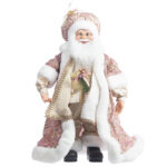 Decoratiune Craciun Mos Craciun roz, 60 cm