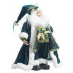 Decoratiune Craciun, Mos Craciun verde, 60 cm - imagine 5