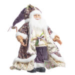  Decoratiune Craciun Mos Craciun mov, 60 cm - imagine 6