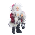 Decoratiune Craciun, Mos Craciun de agatat in brad cu felinar, rosu, 20cm - imagine 3
