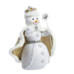 Decoratiune Craciun, Om de zapada alb cu auriu, 8*8*14 cm - imagine 4
