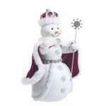 Decoratiune Craciun, Om de zapada alb cu visiniu, 8*8*14 cm - imagine 3