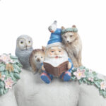 Decoratiune Craciun Ren cu animale si elf, alb, 45 cm - imagine 3