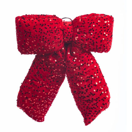 Funda decorativa din material textil rosu cu paiete