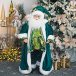 Decoratiune Craciun, Mos Craciun verde, 90 cm - imagine 4