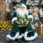 Decoratiune Craciun, Mos Craciun verde, 60 cm - imagine 4