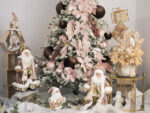 Decoratiune Craciun, Glob din catifea maro 20 cm - imagine 2