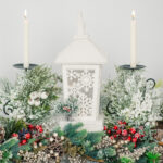 Decoratiune Craciun, Felinar LED cu aspect nins, 19*19*40 cm - imagine 2