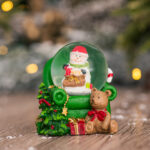 Decoratiune Craciun, Glob din sticla pe suport fotoliu, 7*6 cm - imagine 3