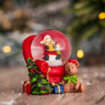 Decoratiune Craciun, Glob din sticla pe suport fotoliu, 7*6 cm - imagine 5
