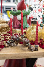 Decoratiune Craciun, Suport pentru lumanari cu rodie, 41*23*14 cm - imagine 2