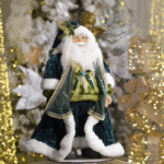 Decoratiune Craciun, Mos Craciun verde, 60 cm - imagine 3