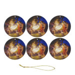 Decoratiune Craciun, Set 6 globuri Scena Nasterii