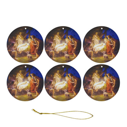 Decoratiune Craciun, Set 6 globuri Scena Nasterii