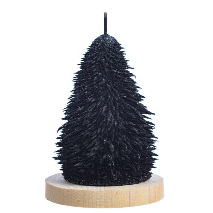 Lumanare in forma de brad, negru, 13,5*10 cm
