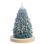 Lumanare in forma de brad, verde, 13,5*10 cm