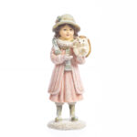 Decoratiune Craciun, Fetita cu arici, roz, 13 cm