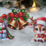 Set 4 globuri din lemn cu figurine multicolore, 8*7 cm - imagine 4