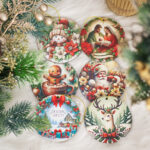 Decoratiune Craciun, Set 6 globuri, 7.5 cm - imagine 3