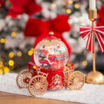 Decoratiune Craciun, Felinar muzical Caleasca cu Mos Craciun, diverse modele, 22*21*10cm - imagine 6