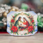 Decoratiune Craciun, Placuta cu Scena Nasterii, 11*8 cm - imagine 2