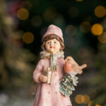 Decoratiune Craciun, Fetita, roz, 13 cm - imagine 3