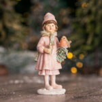 Decoratiune Craciun, Fetita, roz, 13 cm - imagine 2