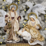 Decoratiune Craciun, Sceneta Scena Nasterii pe suport, maro 36 cm - imagine 2