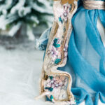 Decoratiune Craciun, Inger cu lumanare, albastru, 30 cm - imagine 6