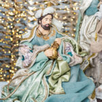 Decoratiune Craciun, Scena Nasterii 4 piese- 6 figurine verde, 35 cm - imagine 4