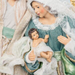 Decoratiune Craciun, Sceneta Scena Nasterii pe stativ, verde, 47 cm - imagine 4