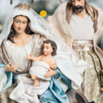 Decoratiune Craciun, Sceneta Scena Nasterii pe suport, albastru  40 cm - imagine 6