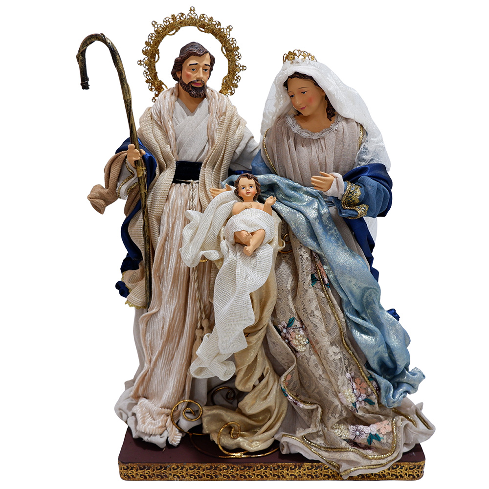 ITEM WHITE 2025 - 25-02-SHFK Decoratiune Craciun, Sceneta Scena Nasterii pe suport de lemn, 55 cm - imagine 1