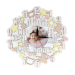 Ceas personalizabil, roz, 30 cm