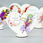 Martisor, Inima pe suport, Primavara frumoasa, 13 cm