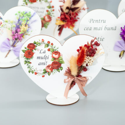 Martisor, Inima pe suport, 13 cm