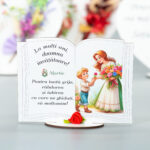 Martisor, carte cu flori uscate pentru invatatoare, 10 cm
