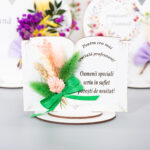 Martisor, carte cu flori uscate pentru profesoara, 10 cm