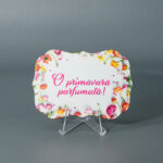 Set de 5 bucati, martisor lemn cu magnet, print UV "Primavara" diverse modele