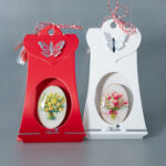 Set 4 brose Model Floral, lemn si polirasina - imagine 2