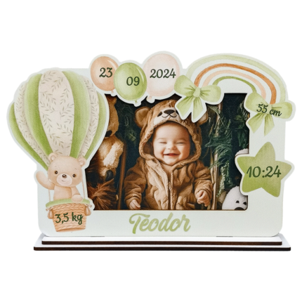 Rama foto personalizabila, verde, 24*16 cm