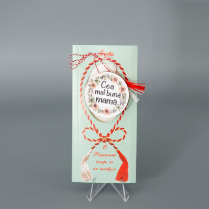 Martisor din lemn cu print UV 4,5 cm, Mama