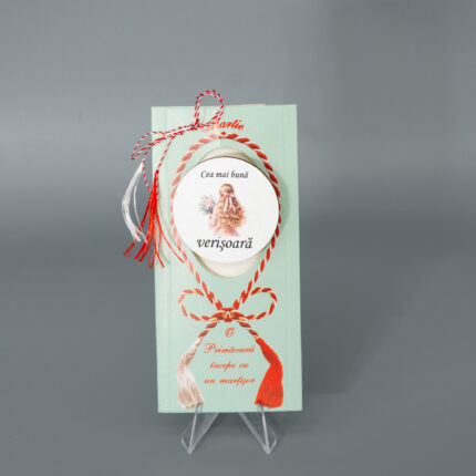 Martisor din lemn cu print UV 4,5 cm, Verisoara