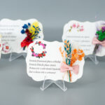Martisor lemn cu magnet, Print UV si flori uscate