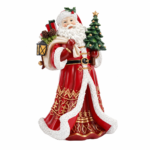 Decorațiune  Moș Crăciun roșu cu accente aurii 44 cm