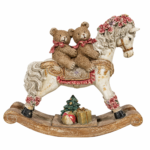 Decorațiune Crăciun Ursuleți pe balansoar, 21 cm