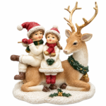 Decorațiune Crăciun Copii cu ren, 14 cm