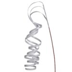 Crenguță decorativă cu glitter argintiu, 114 cm