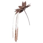 Crăciuniță decorativă din catifea maro, 30 cm